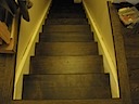Fir stairs stained ebony